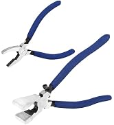 WISEPRO 2 Pcs Glass Running Pliers and Breaker Grozer Pliers Set, Glass Pliers with Rubber Tips G...