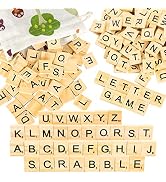 200pcs Wooden Letter Tiles for Scrabble Crossword Game - Pinowu Wood Scrabble Letters Replacement...