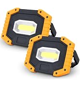 T-SUN Rechargeable LED Work Light, 30W 2000LM 3 Modes Portable Waterproof Battery Powered COB Flo...