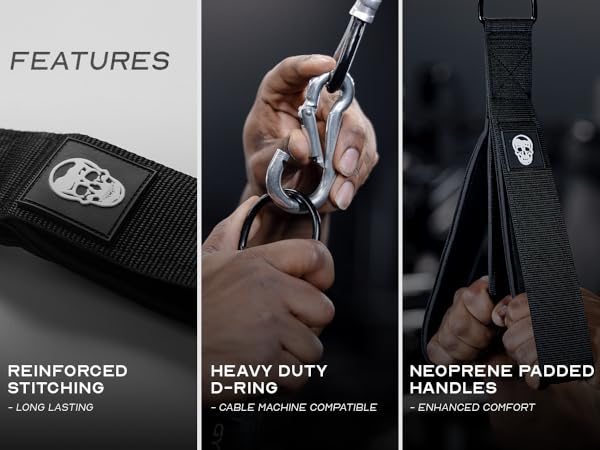 Gymreapers Multi-Grip Tricep Rope Gym Cable Attachment Pushdown Rope Cable Machine Attachment Rope
