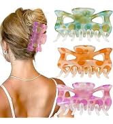 GQLV Big Flower Hair Claw Clips-3PCS Strong Hold Cute Hair Clips for Women/Girls,Nonslip Claw Cli...