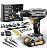 Cordless Drill, 20V MAX Power Drill Set with 2.0Ah Power Pack & Charger, 3/8 Inch Keyless Chuck, ...