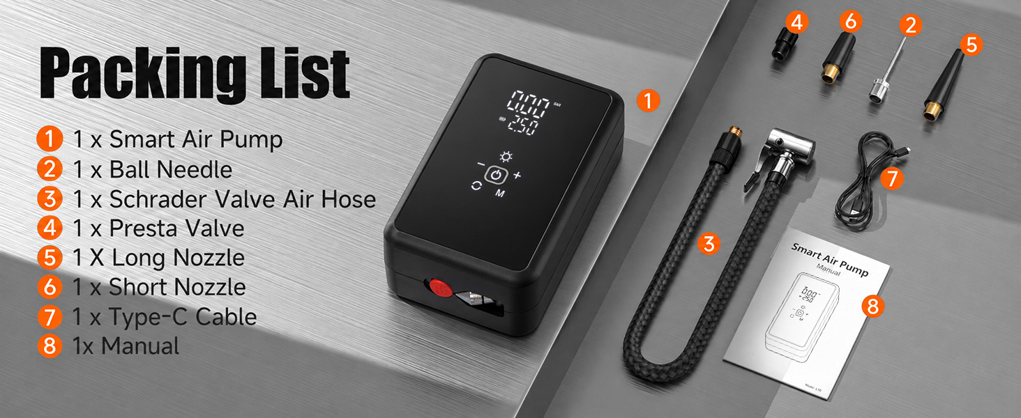 Tire Inflator Portable Air Compressor, 120PSI Cordless Tire Inflator with Digital Gauge