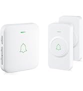 AVANTEK Wireless Doorbell, 1000 ft Range, 2 Buttons + 1 Receiver, White | 115 dB Volume, LED Flas...