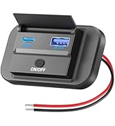 12V USB Outlet Surface Mount Lightweight PD USB C 30W and QC 3.0 18W USB Ports for Car, 12 Volt U...