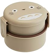 Skater My Neighbor Totoro 2 Tier Round Bento Lunch Box with Folk (17oz) - Authentic Japanese Desi...