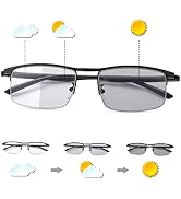 Vepiant Photochromic Progressive Multifocus Reading Glasses Anti UV Sun Readers Blue Light Blocki...