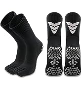 Soxsense Non-Slip Toe Socks plus Cushion, Grip Socks Soccer, Five Finger Socks, Hiking/Tennis/Foo...
