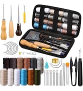 Leather Sewing Kit, Upholstery Repair Kit, 48pcs Leather Stitching Kit with Upholstery Thread, Se...