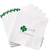 CLOVER 3-Ply Green Clover Luncheon Napkins 6.5" x 6.5" – "Life is Colorful, Luck Be With Me" Insp...