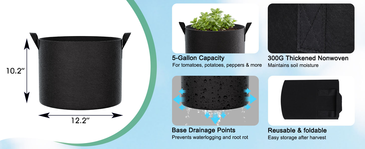 5 Gallon grow bags