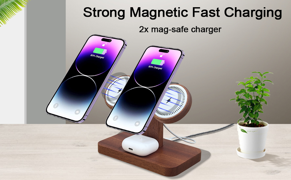 dual phone charging station apple magsafe charger stand iphone charging station wireless charger