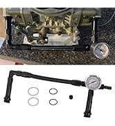 RULLINE AN6 Dual-Feed Double Pump Braided Fuel Line with 0-160 psi Vacuum Pressure Gauge Compatib...