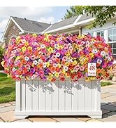 Alupssuc 48 Bundles Artificial Flowers for Outdoors Decoration, UV Resistant Silk Faux Daisy Flor...