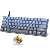 MageGee 60% Mechanical Keyboard, Wired Gaming Keyboard with 5 Sided PBT Heat Sublimation Keycaps ...