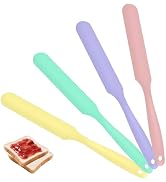4Pcs Jar Spatula Silicone Long Scraper, Food-grade Cream Spatulas, Heat-Resistant Jam Spreader fo...