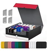 UAONO Trading Card Storage Box, Holds 2400 Sleeved Cards with 24 Dividers & 4 Stoppers, Magnetic ...