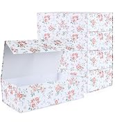 LFBOX Rose Floral Gift Box with Magnetic Lids 13.8x8.3x4.4 in, Large Bridesmaid Proposal Boxes, R...
