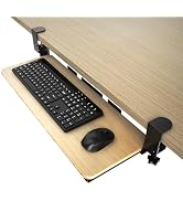 Ergonomic Keyboard Tray Under Desk Pull Out with Adjustable C-Clamp Mount, Slide-Out Computer Key...