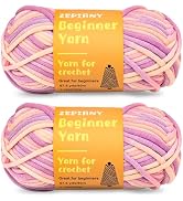 Crochet Yarn for Crocheting & Knitting, Soft Cotton Yarn for Beginners Easy-to-See Stitches, Wors...