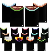 RFID Blocking Credit Card & Passport Sleeves (14 Short Side Credit Card & 4 Passport Protectors) ...