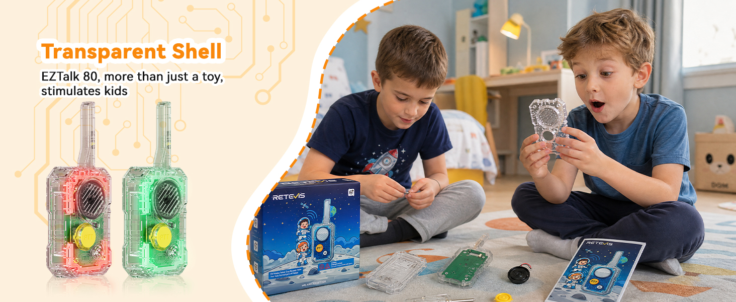 walkie talkies kids 8 year old boy birthday gift electronic experiment kits for kids radio stem kit