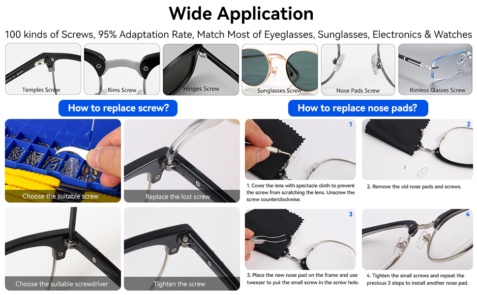 Glasse Repair Kit with Screw