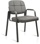 CLATINA Waiting Room Guest Chair with Bonded Leather Padded Arm Rest for Office Reception and Con...