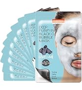 Purederm Deep Purifying Black O2 Bubble Mask Charcoal (10 Pack) – Bubble Face Sheet Mask for Puri...