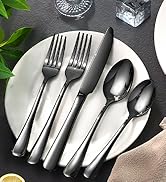 black flatware set