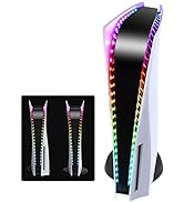 Klipdasse LED Light Strip for PS5/PS5 Slim Console, RGB LED Strip 7 Colors 358 Effects, Flexible ...