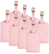 8 Pack Leather Luggage Travel Bag Tags by Travelambo