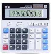 M&G Desk Calculator 12 Digit Extra Large LCD Display, Dual Solar Power and Battery, Accounting Ca...