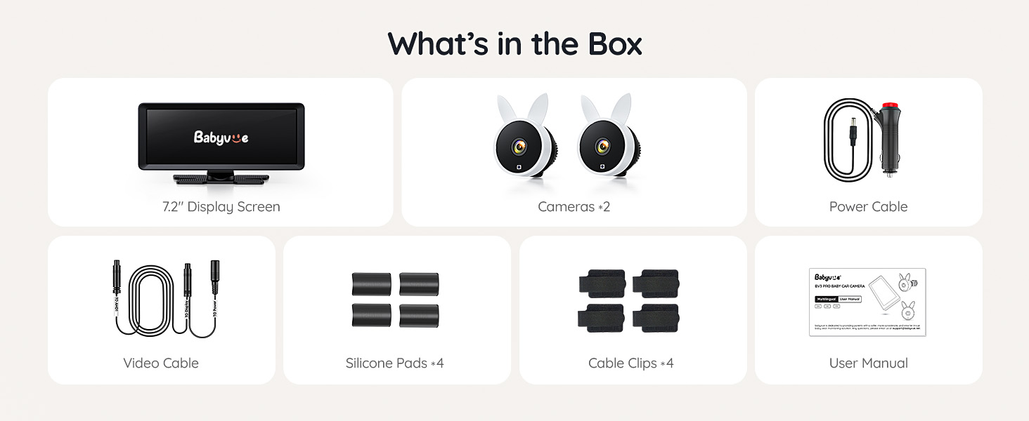 Dual Car Camera Baby Monitor for 2 Kids