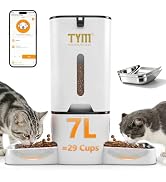 Dual Automatic Cat Feeder 7L WiFi Dry Food Dispenser for 2 Cats Muti Pets | Anti Food Stealing | ...