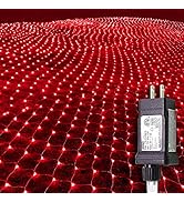 Red Christmas Net Lights - Outdoor Mesh Lights, 9.9ft x 6.6ft, 264 LED, IP44 Waterproof, 8 Modes,...