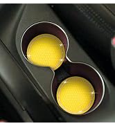 VAGURFO 2 PCS Car Coasters, Senose Bling Car Accessories, Universal 2.75" Anti-Slip Silicone Cup ...