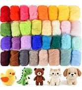NEBURORA 32 Color Needle Felting Wool Set 3g Per Color Total 96g Wool Felt Making Supplies Suitab...