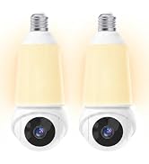 WESECUU Light Bulb Security Camera -5G& 2.4GHz WiFi 2K Bulb Camera | 1000-Lumen Dimmable LED & Al...