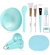 Face Mask Mixing Bowl Set, Facial Mask Mixing Tool Kit with Plastic Mask Bowl Silicone Mask Brush...