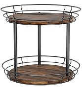 LAMU 10'' Lazy Susan Turntable Organizer, 2 Tier Round Rotating Spice Rack Organization for Kitch...
