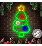 Christmas Tree Neon Signs for Wall Decor USB Operated Neon Art Decorative Lights for Home Office ...