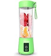 Portable Blender Smoothies Personal Blender Mini Shakes Juicer Cup USB Rechargeable 14oz. (Green)