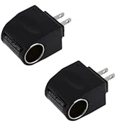 2Pcs Black AC DC Converter Outlet Power Supply AC 110V - 220V to car DC 12V Replacement Car Suppl...