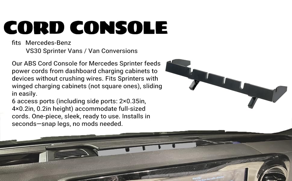 Mercedes-Benz VS30 Sprinter Vans or Van Conversions Cord Console