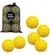Quartdaxy 6 Pack Pickleball Balls for Outdoor & Indoor, 40-Holes Practice & Game Pickle Balls wit...