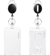 Pawfly Vertical 2-Card Badge Holder with Thumb Slots Hard Transparent PC Case Protector with Retr...