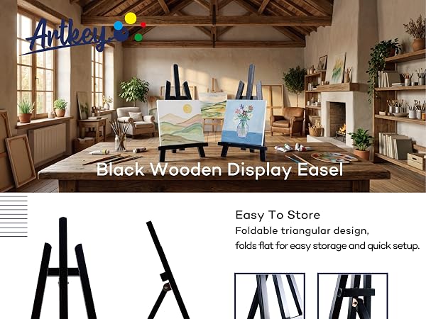 Black Wooden Display Easel