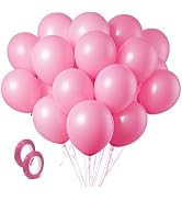Pink Balloons Light Pink Birthday Decorations 100 Pack 12 inch Round Gender Reveal Ballons for Bi...