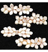 Jakeni Hair Barrettes for Women Flower Hair Clips for Women Rhinestones Opal Hair Jewelry French ...